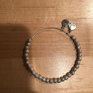 Alex and Ani shiny silver beaded Euphrates bangle